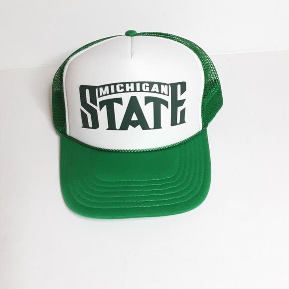 Michigan State Spartans 1987 Wordmark Foam Trucker Mesh Snapback Hat - Picture 1 of 3